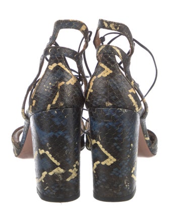 Aquazzura Embossed Leather Animal Print Sandals