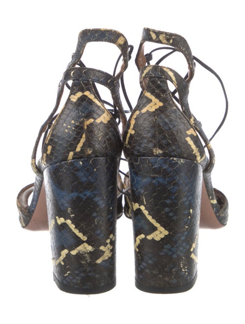 Aquazzura Embossed Leather Animal Print Sandals
