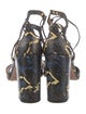 Aquazzura Embossed Leather Animal Print Sandals