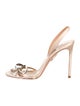 Aquazzura Satin Crystal Embellishments Slingback Sandals