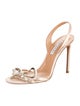 Aquazzura Satin Crystal Embellishments Slingback Sandals