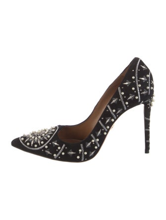 Aquazzura Suede Printed Pumps