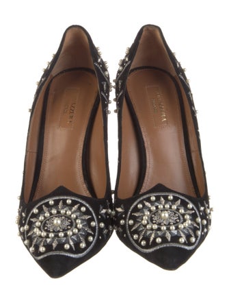 Aquazzura Suede Printed Pumps