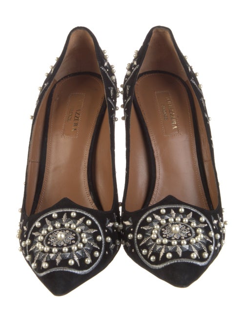 Aquazzura Suede Printed Pumps
