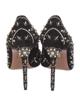 Aquazzura Suede Printed Pumps