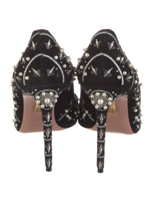 Aquazzura Suede Printed Pumps