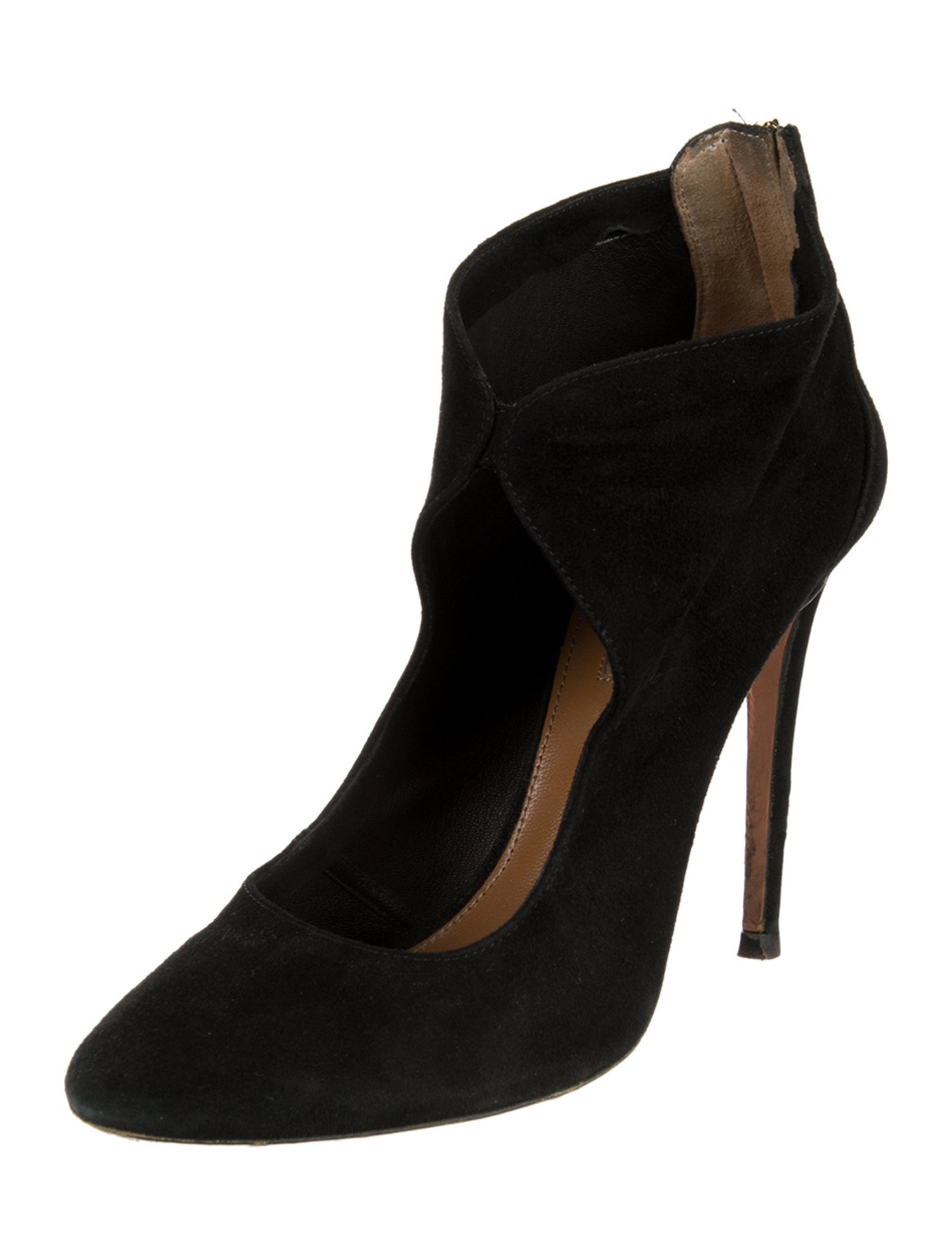 Aquazzura Suede Cutout Accent Pumps