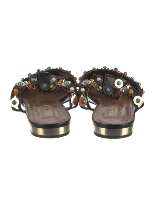 Aquazzura Leather Lasercut Accents Slingback Flats