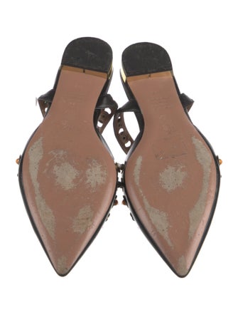 Aquazzura Leather Lasercut Accents Slingback Flats