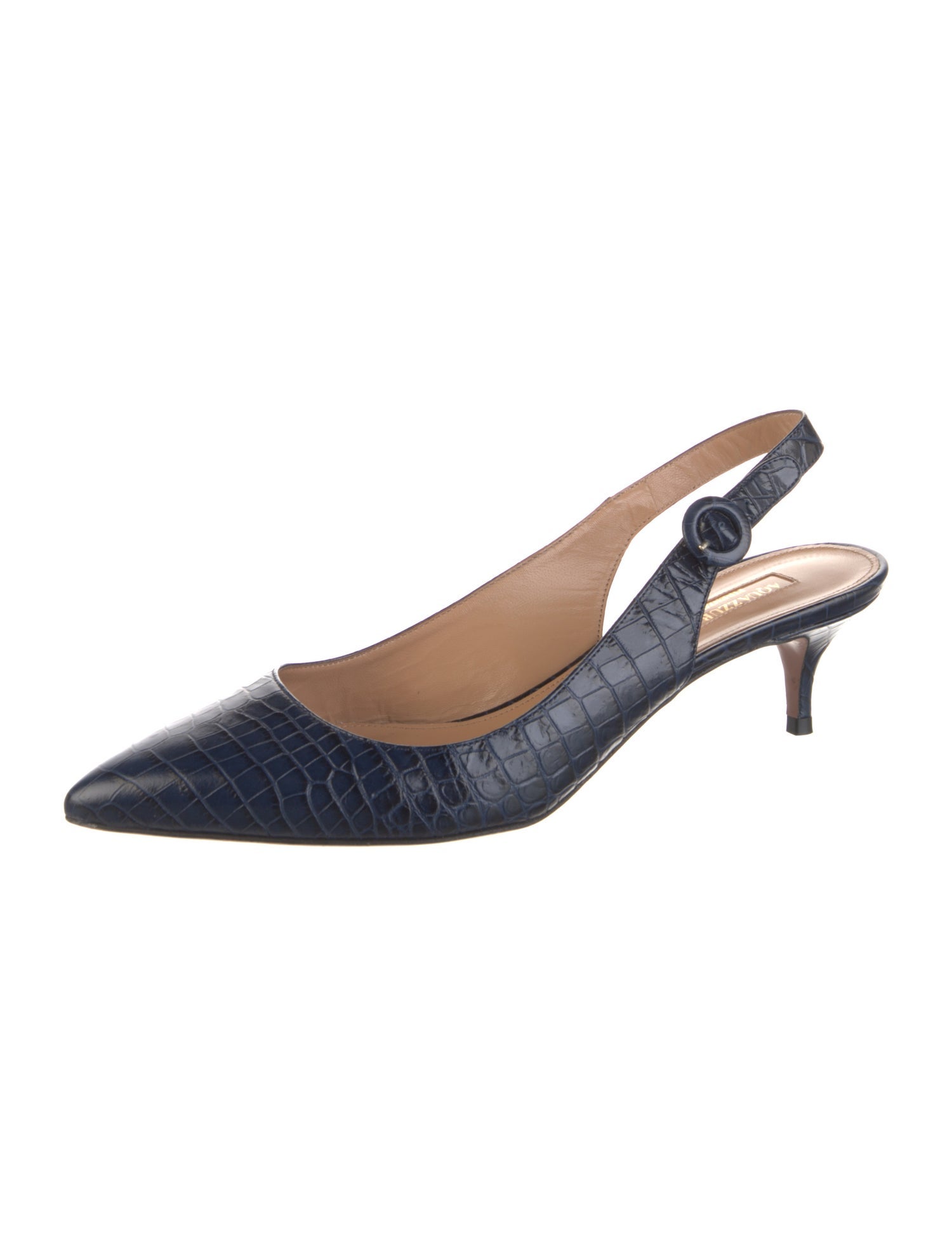 Aquazzura Embossed Leather Slingback Pumps