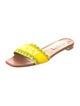 Aquazzura Leather Printed Slides