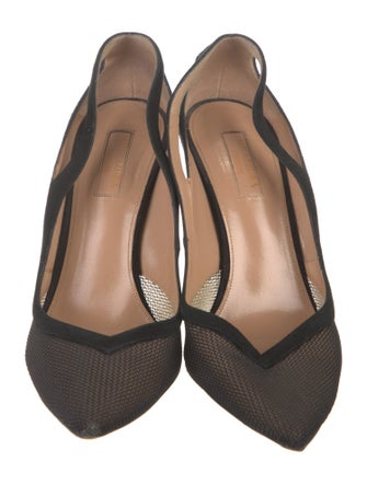 Aquazzura Suede Mesh Accents Pumps