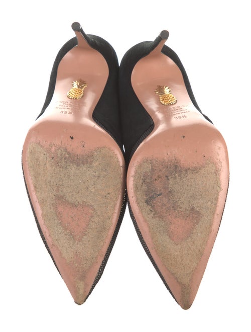 Aquazzura Suede Mesh Accents Pumps