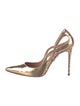 Aquazzura Embossed Leather Animal Print Slingback Pumps