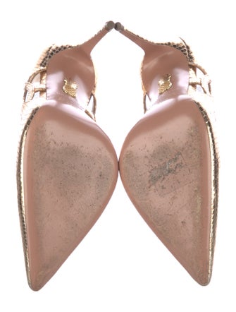 Aquazzura Embossed Leather Animal Print Slingback Pumps