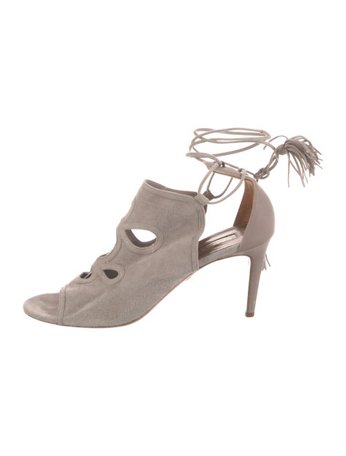 Aquazzura Suede Tassel Accents Gladiator Sandals