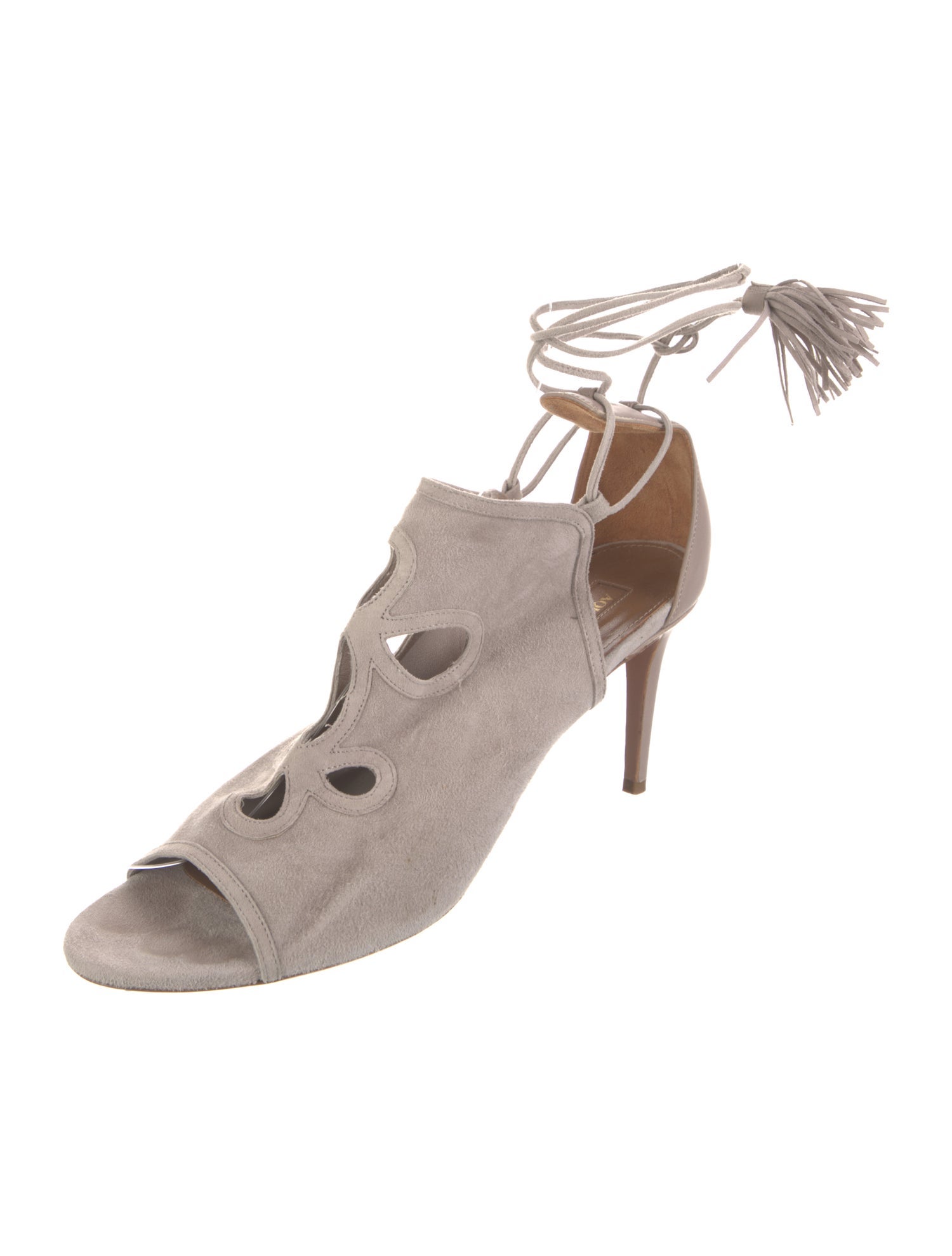 Aquazzura Suede Tassel Accents Gladiator Sandals