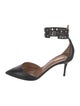 Aquazzura Leather Studded Accents D'Orsay Pumps