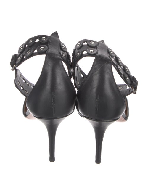 Aquazzura Leather Studded Accents D'Orsay Pumps