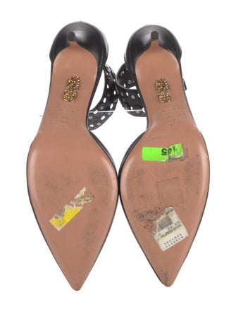 Aquazzura Leather Studded Accents D'Orsay Pumps