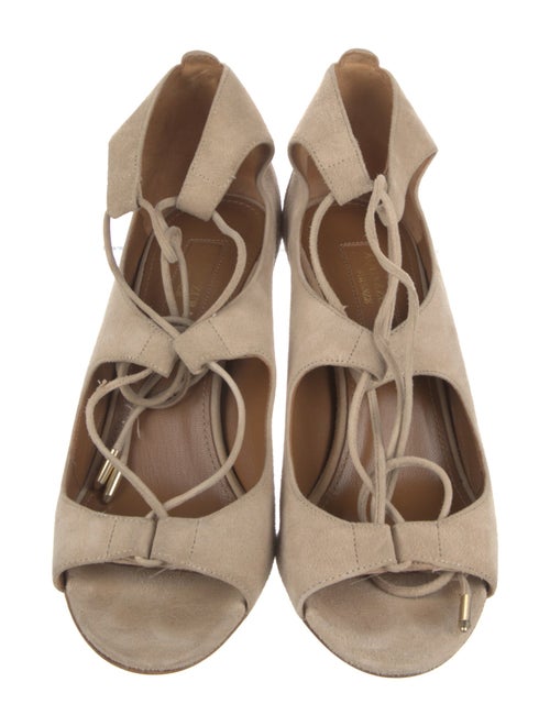 Aquazzura Suede T-Strap Sandals
