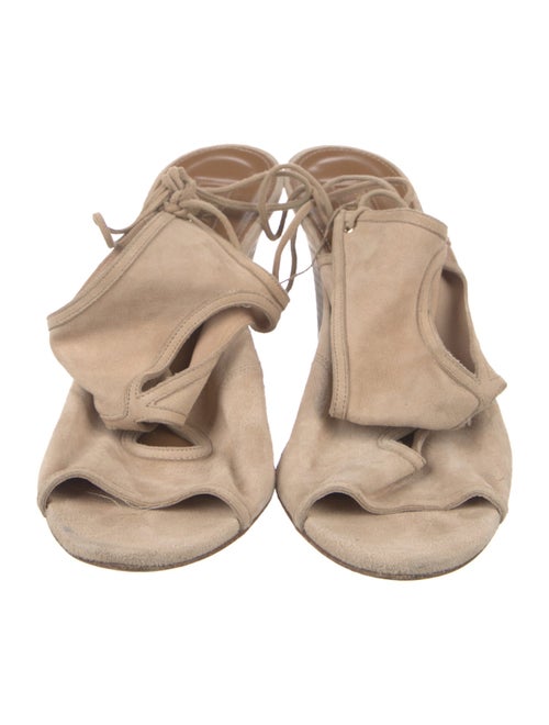 Aquazzura Suede Cutout Accent Slingback Sandals