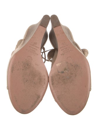 Aquazzura Suede Cutout Accent Slingback Sandals