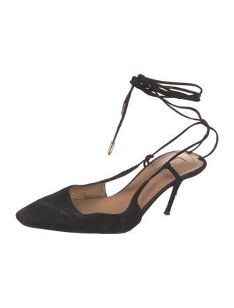 Aquazzura Suede T-Strap Pumps