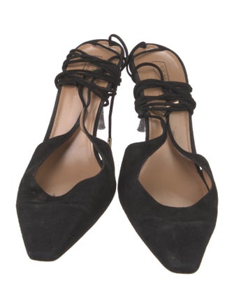 Aquazzura Suede T-Strap Pumps