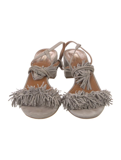 Aquazzura Suede Tassel Accents Sandals