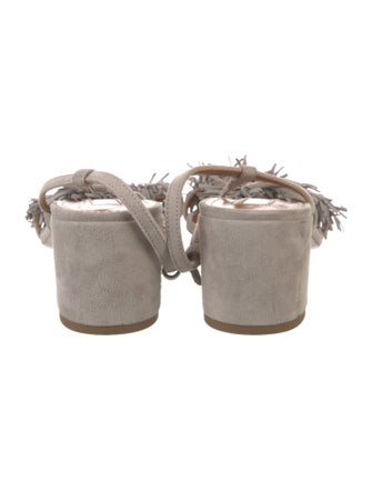 Aquazzura Suede Tassel Accents Sandals