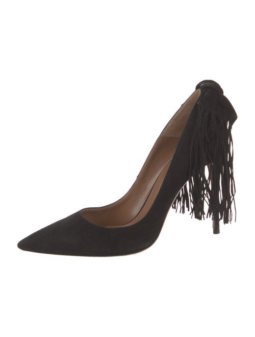 Aquazzura Suede Bow Accents Pumps