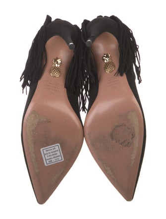 Aquazzura Suede Bow Accents Pumps