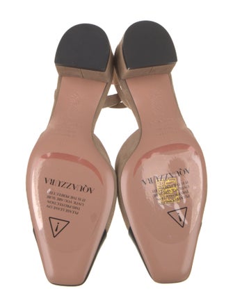 Aquazzura Suede Colorblock Pattern Slingback Pumps