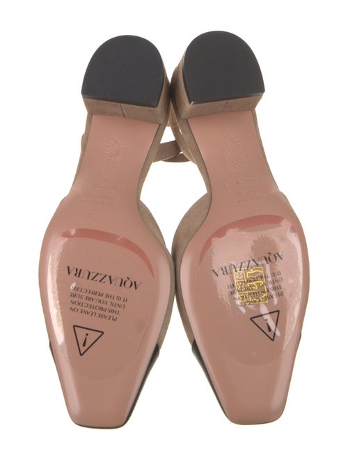 Aquazzura Suede Colorblock Pattern Slingback Pumps