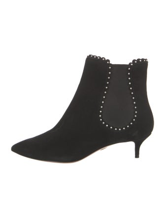 Aquazzura Suede Studded Accents Chelsea Boots