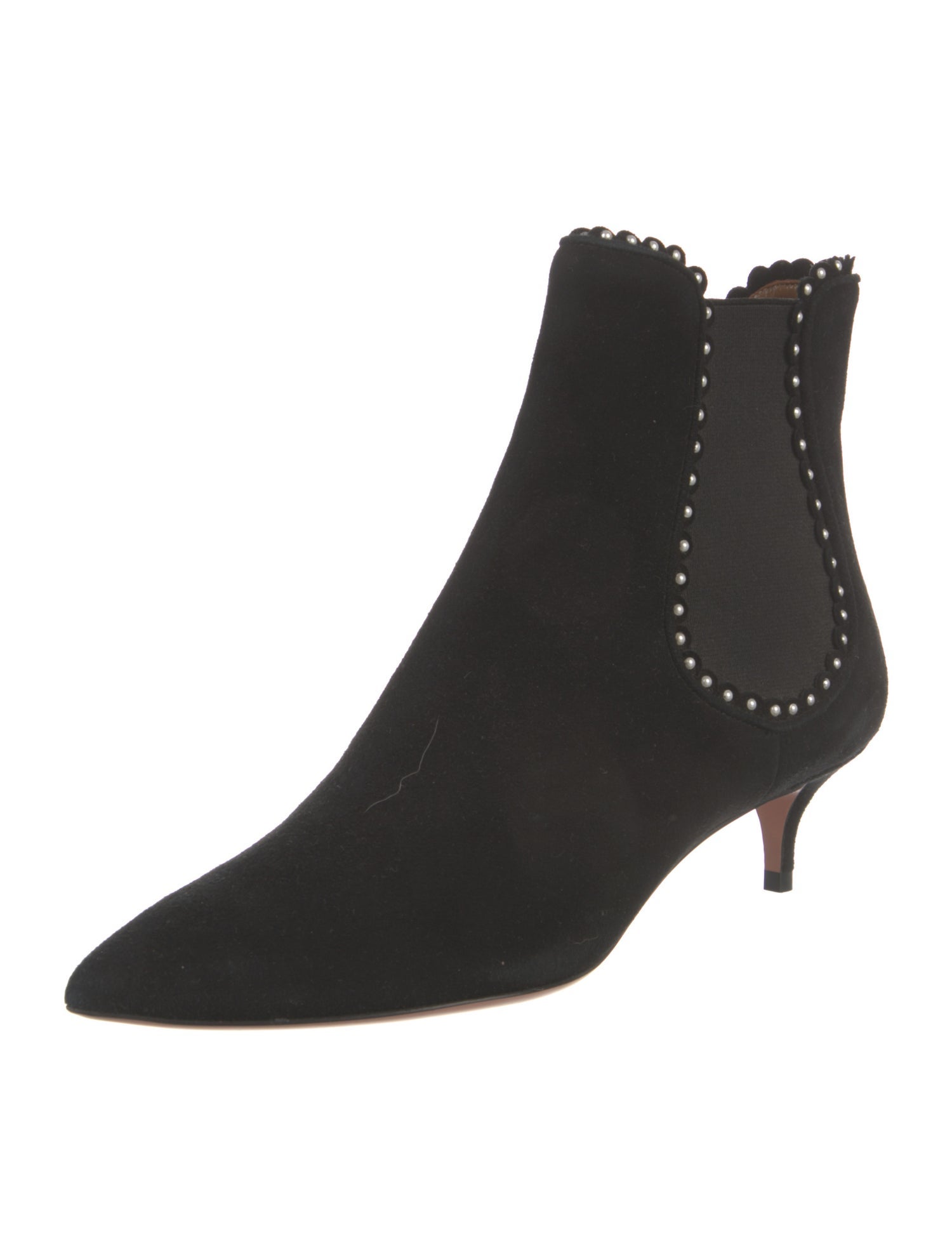 Aquazzura Suede Studded Accents Chelsea Boots