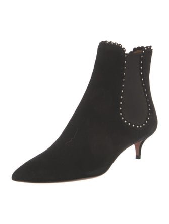 Aquazzura Suede Studded Accents Chelsea Boots