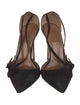 Aquazzura Suede Bow Accents D'Orsay Pumps
