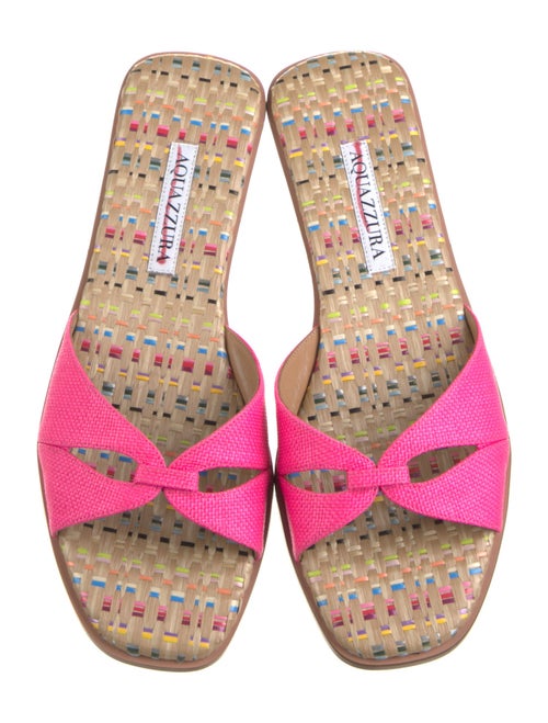 Aquazzura Raffia Slides