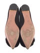 Aquazzura Suede Pom-Pom Embellishments Flats