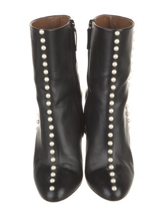 Aquazzura Leather Studded Accents Lace-Up Boots