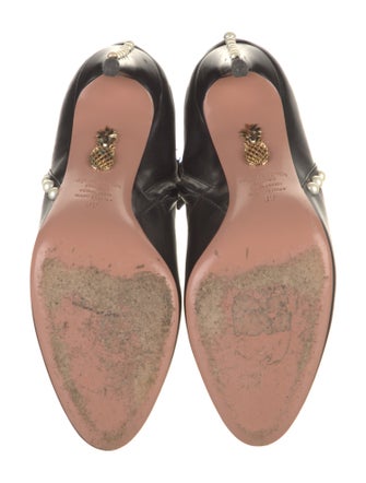 Aquazzura Leather Studded Accents Lace-Up Boots