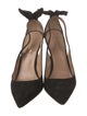 Aquazzura Suede Bow Accents Slingback Pumps