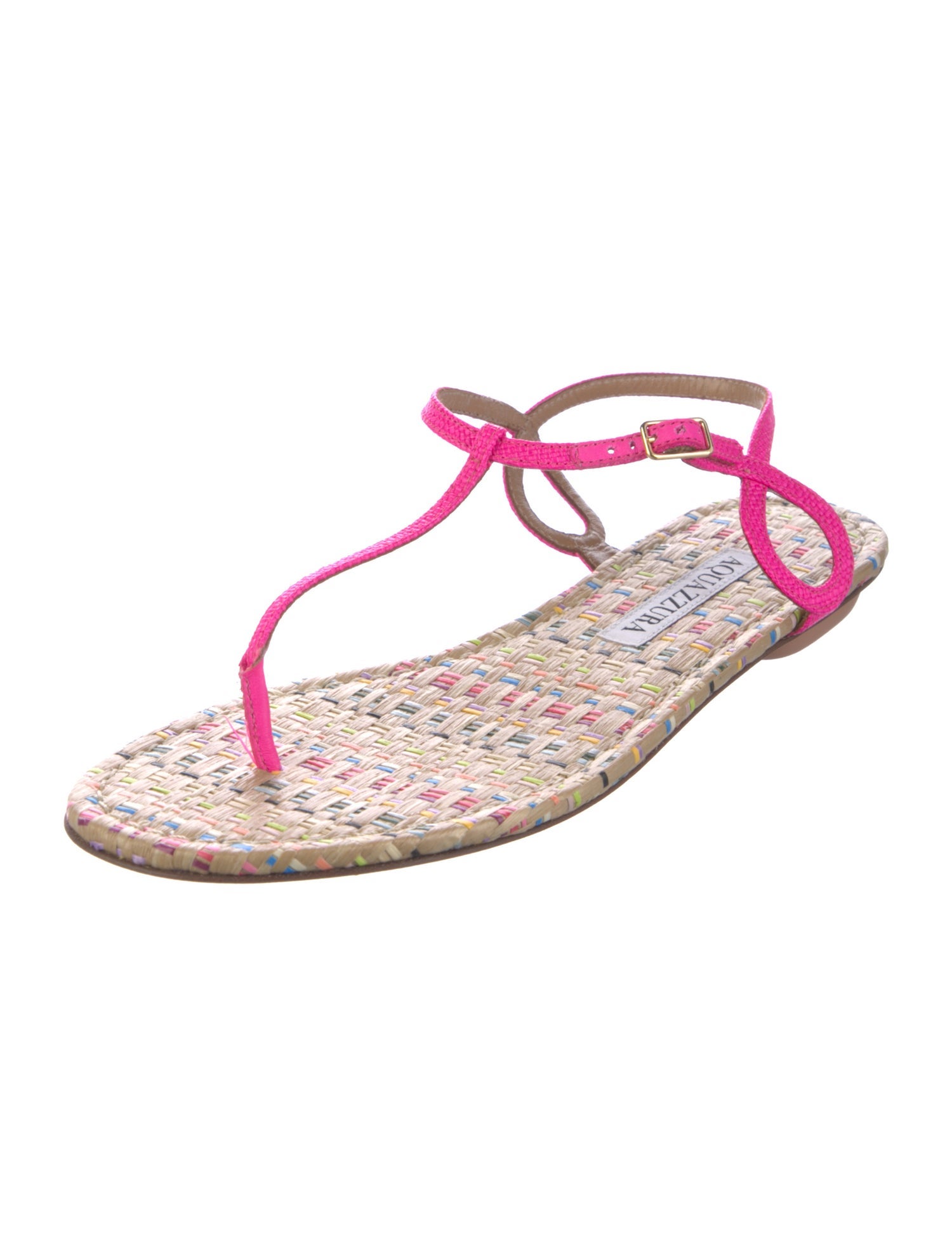 Aquazzura Leather T-Strap Sandals