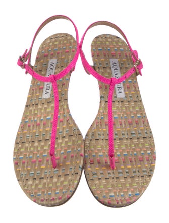 Aquazzura Leather T-Strap Sandals