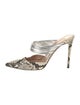Aquazzura Snakeskin Animal Print Mules