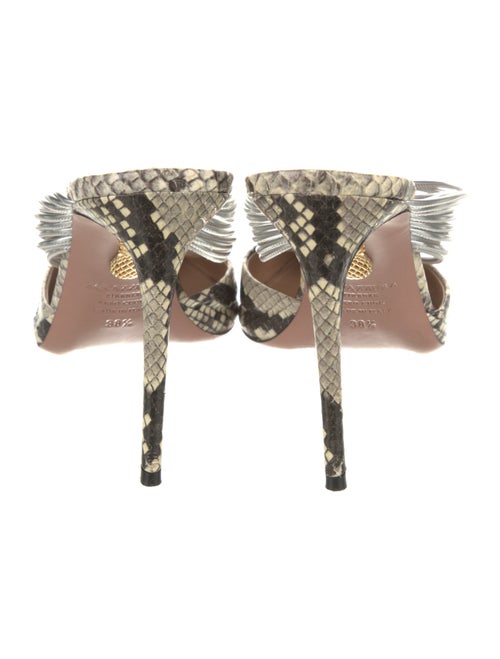 Aquazzura Snakeskin Animal Print Mules
