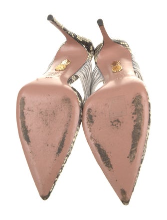 Aquazzura Snakeskin Animal Print Mules