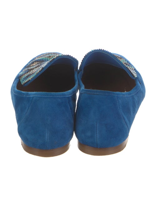Aquazzura Suede Beaded Accents Loafers